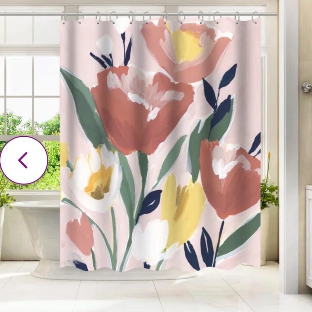 East Urban Home Floral Shower Curtain